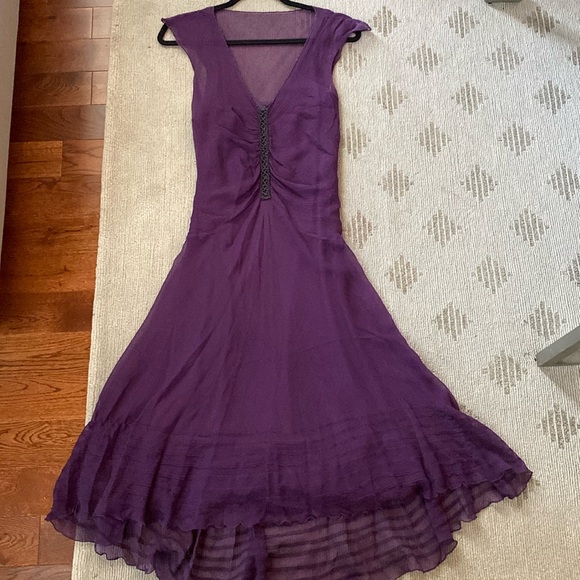Delicate purple chiffon dress - Sz 7/8 - Picture 1 of 5